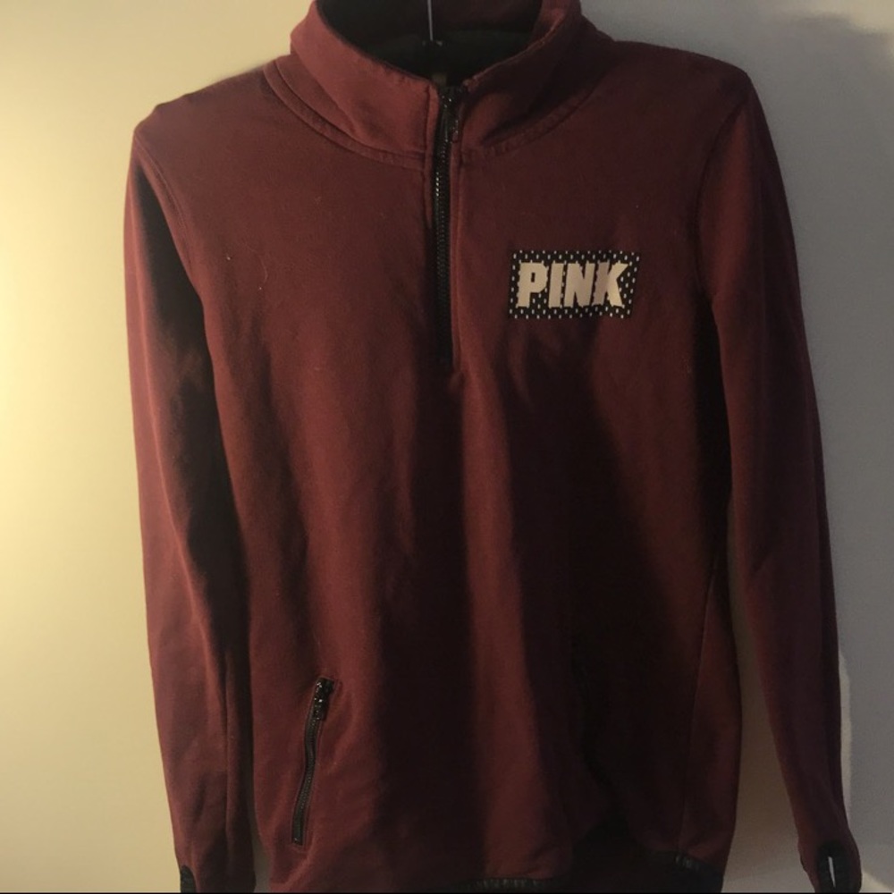 PINK Semi-fitted Half Zip Pullover